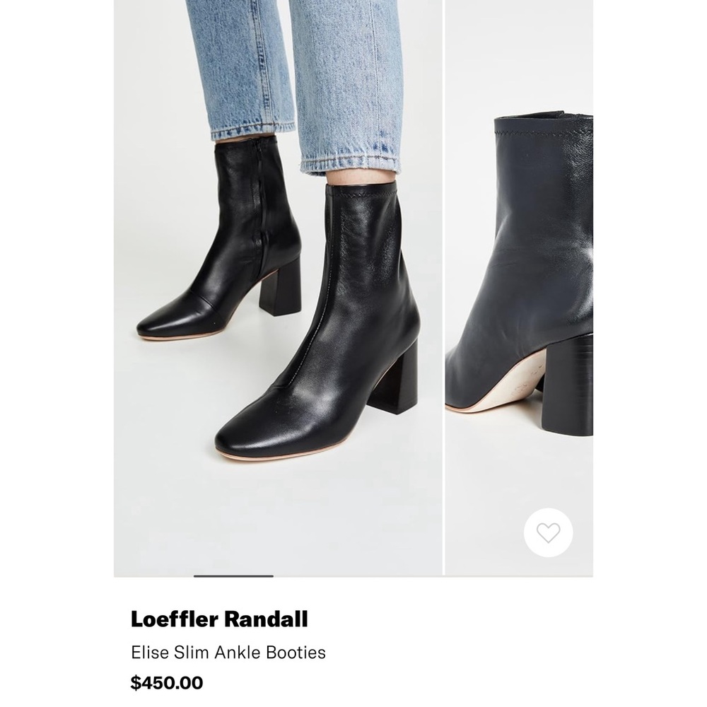 Loeffler Randall Black Leather Ankle Boots Size 9